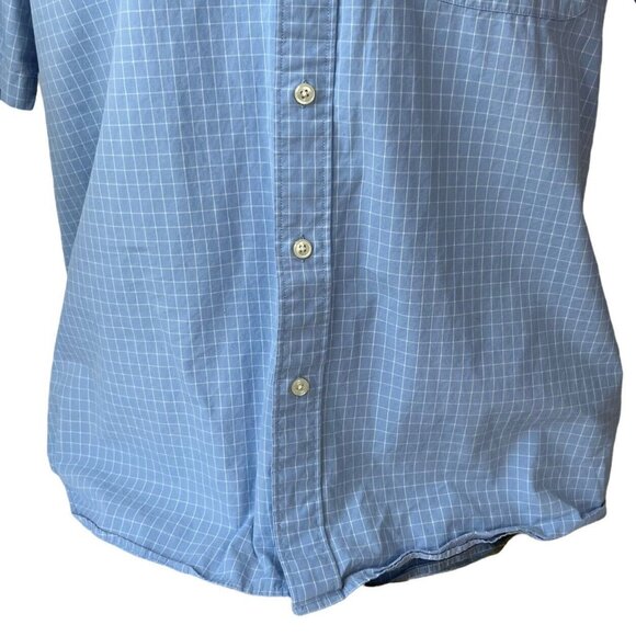 Eddie Bauer Mens Short Sleeve Button Front Shirt Blue Short Sleeves Size Large - Picture 4 of 8